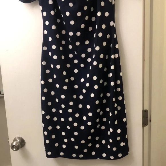 Chic Navy & White Polka Dot Midi Dress - Retro Inspired - Size M/L (Estimate) - Picture 2 of 7